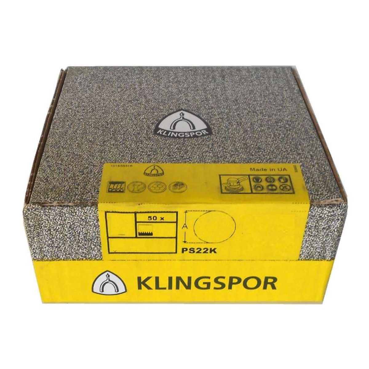 KLINGSPOR - Caja x 50 Discos Velcro 5" (125mm) PS22K Grano 60 GLS5 (Rojo) Klingspor