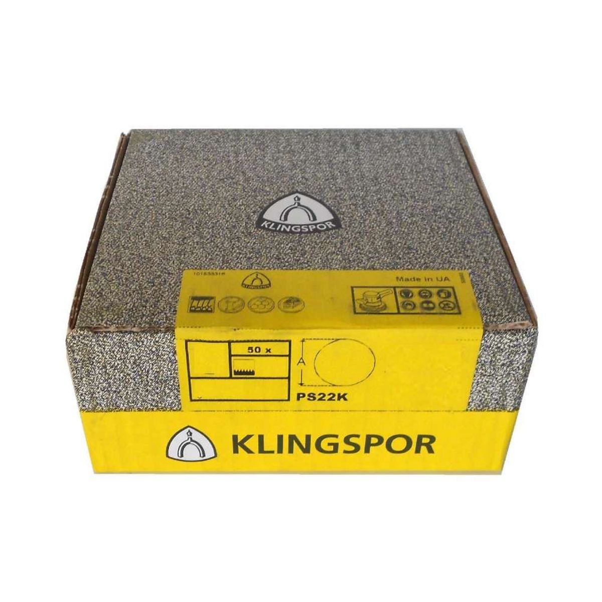KLINGSPOR - Caja x 50 Discos Velcro 5" (125mm) PS22K Grano 60 GLS5 (Rojo) Klingspor