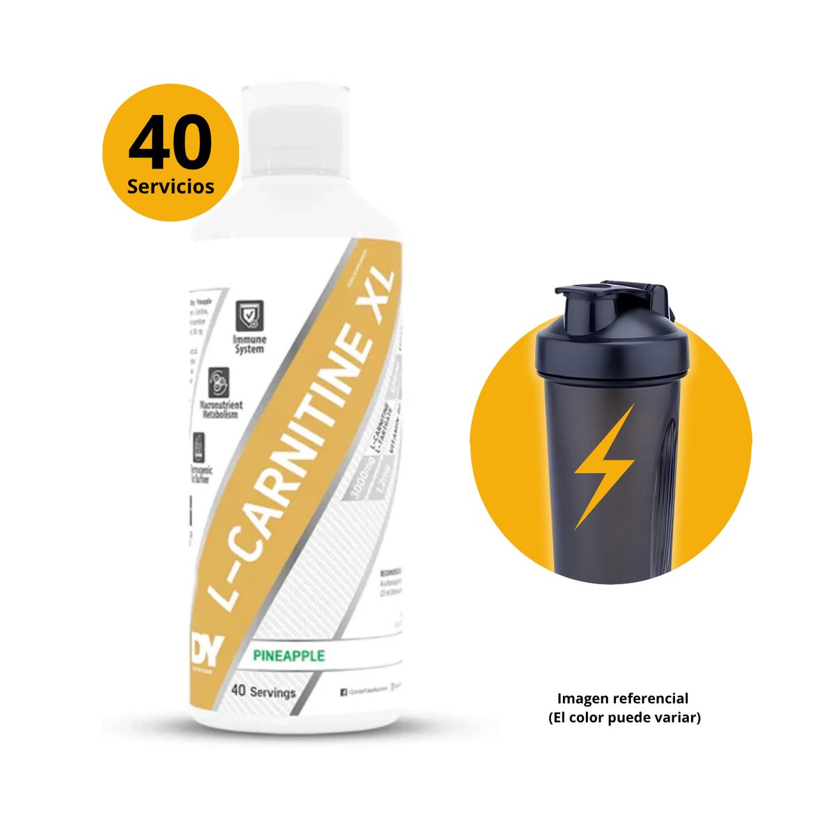 DORIAN YATES - L- CARNITINE XL PINEAPPLE 40 SERVICIOS - SHAKER