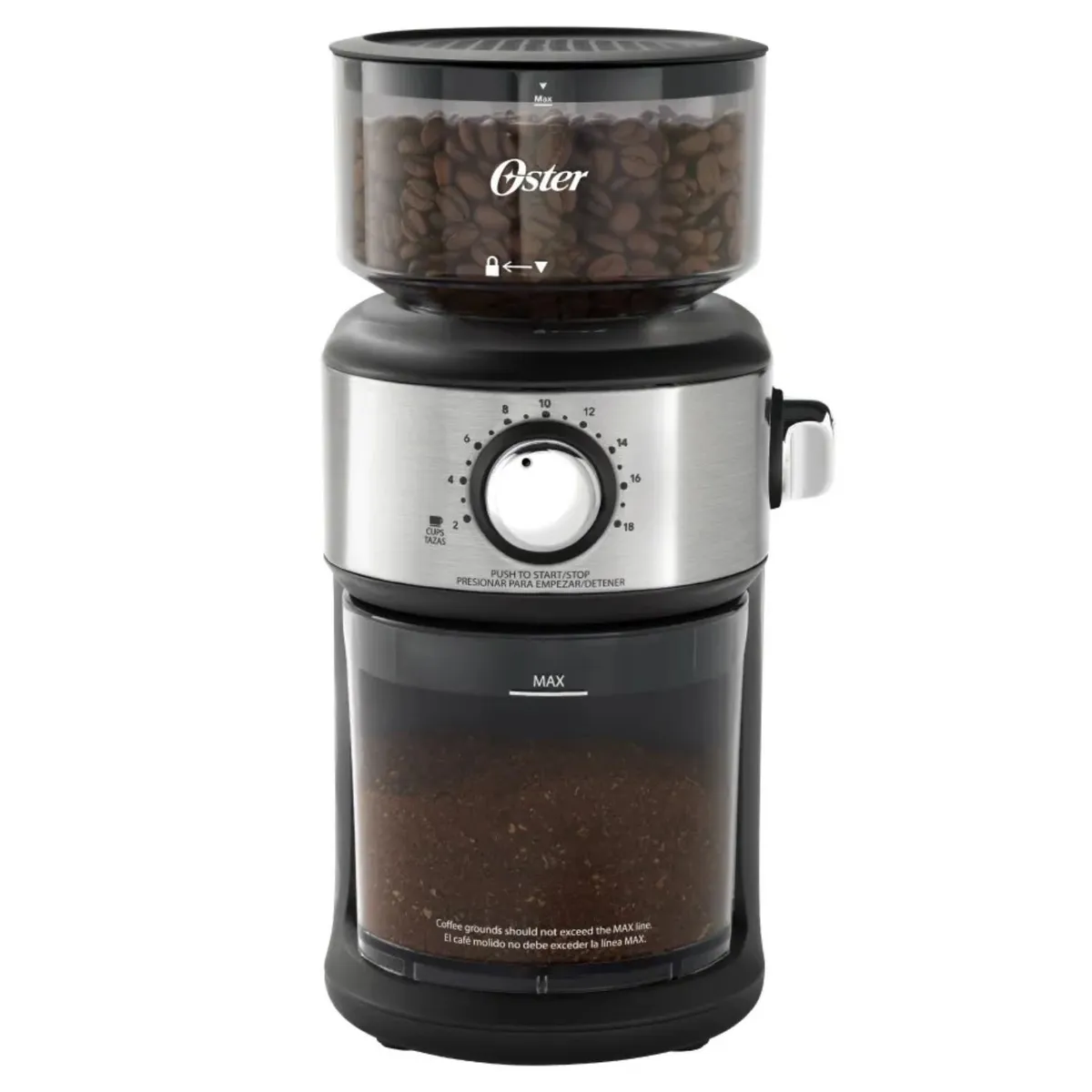 OSTER - Moledora de granos de café Oster BVSTBMH24_053 18 Ajustes de GROSOR