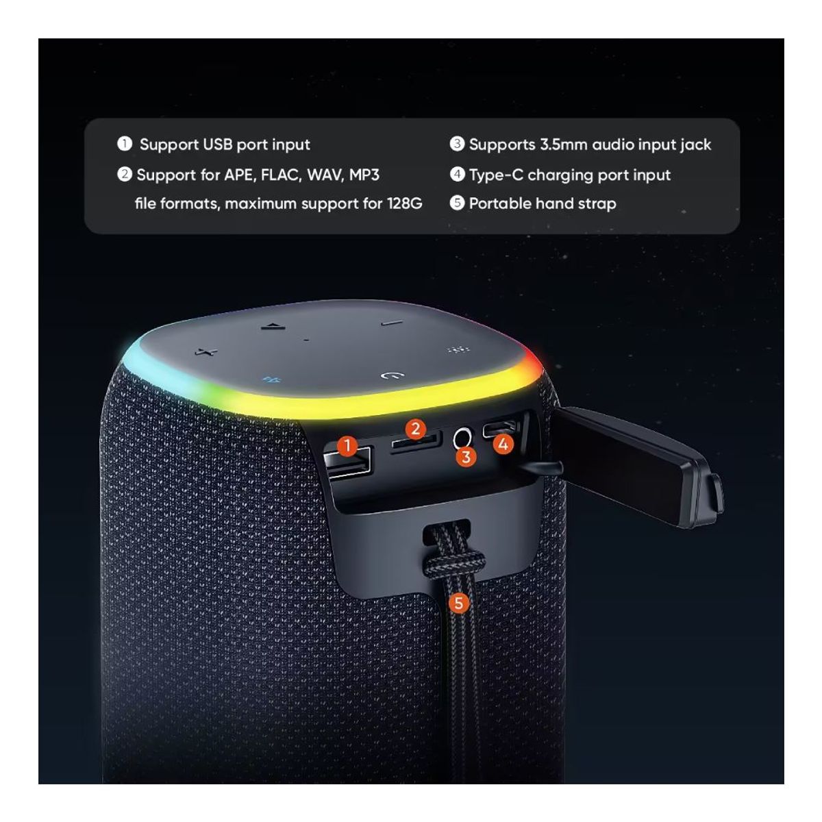 VIDVIE - Parlante Inalámbrico 60W Con Luces RGB Diseño Resistente y Sonido Premium Vidvie SP927