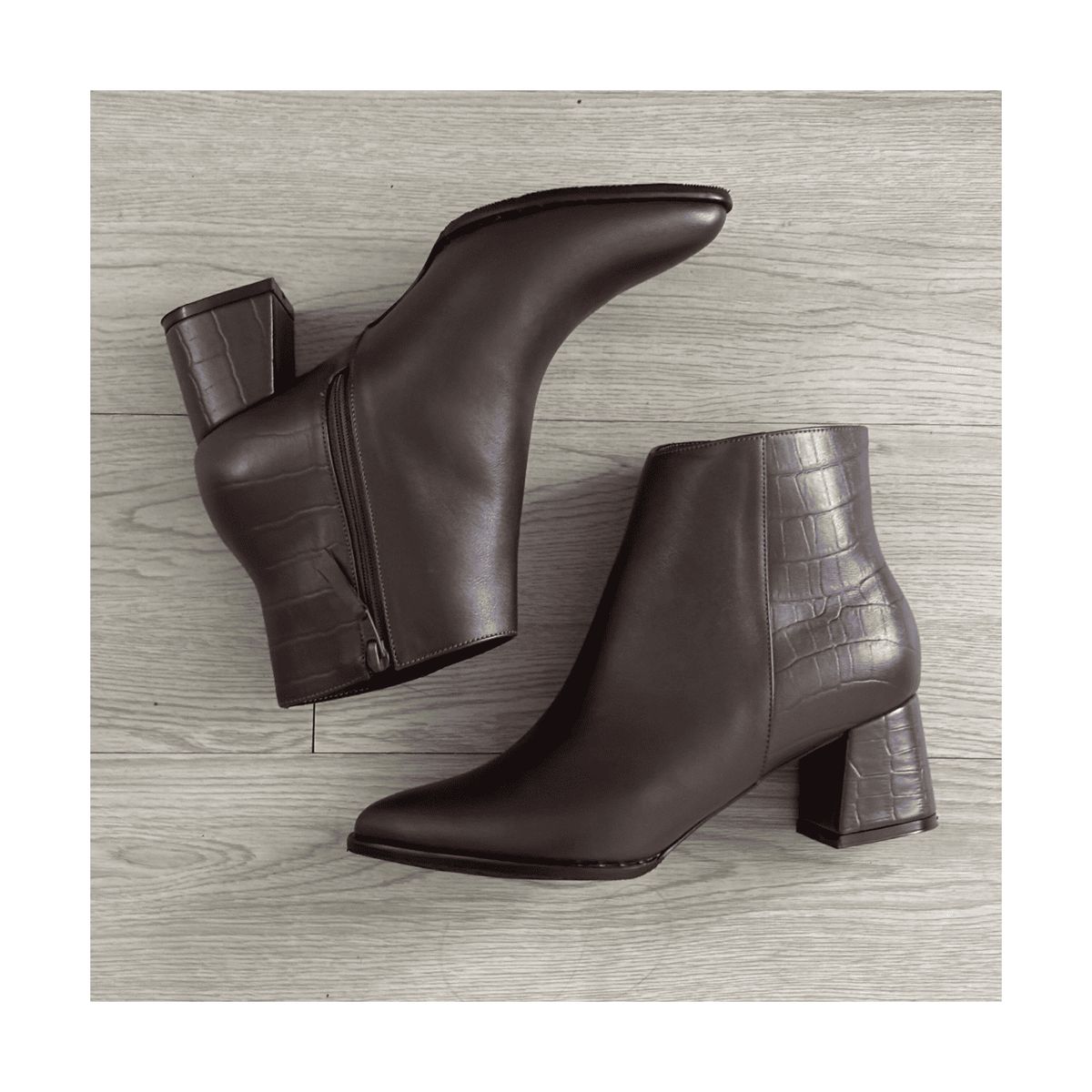 PALINI SHOES - Botín en punta con taco 5 color marrón