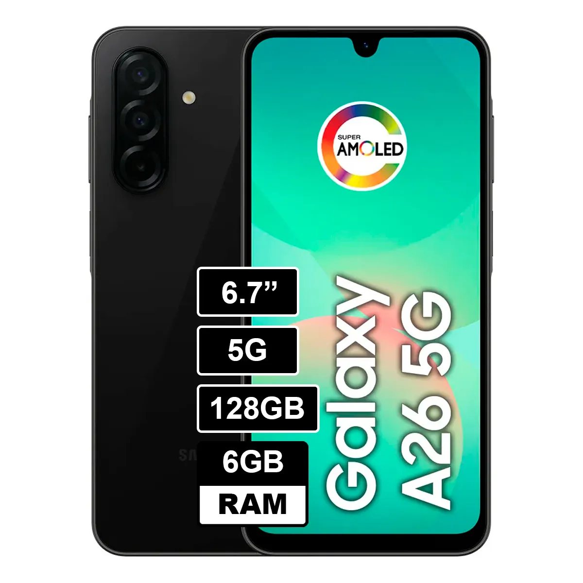 SAMSUNG - Smartphone Galaxy A26 6GB 128GB Negro
