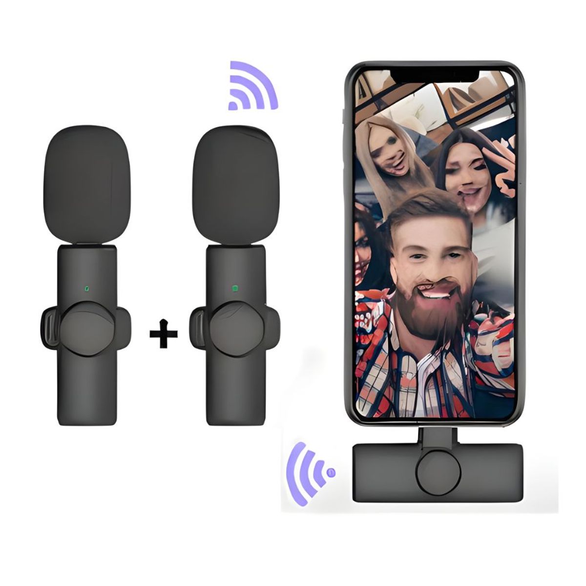 GENERICO - Micrófono Inalámbrico Solapero Tipo C K11 Negro