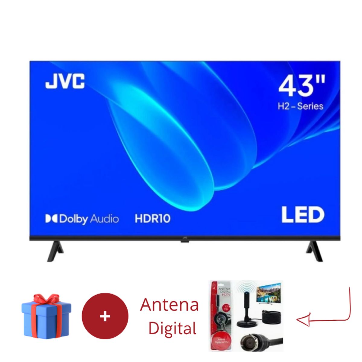 GENERICO - TELEVISOR JVC 43'' FHD LT-43KM358 GOOGLE TV 2025 + Antena Digital