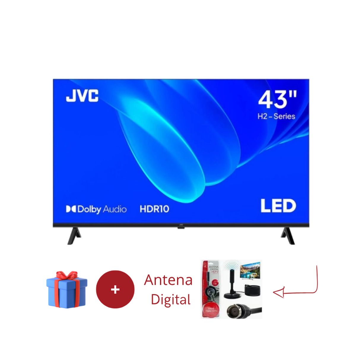 GENERICO - TELEVISOR JVC 43'' FHD LT-43KM358 GOOGLE TV 2025 + Antena Digital