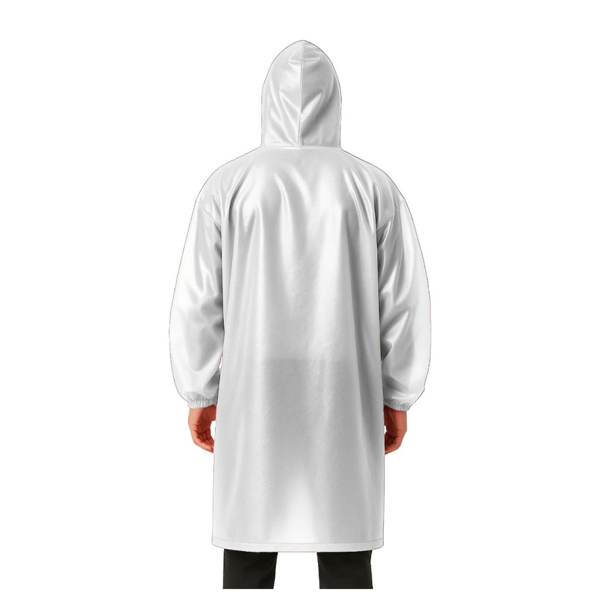 GENERICO - Poncho Impermeable Grueso Cerrado de Mangas Elasticas con Capucha Ajustable Blanco