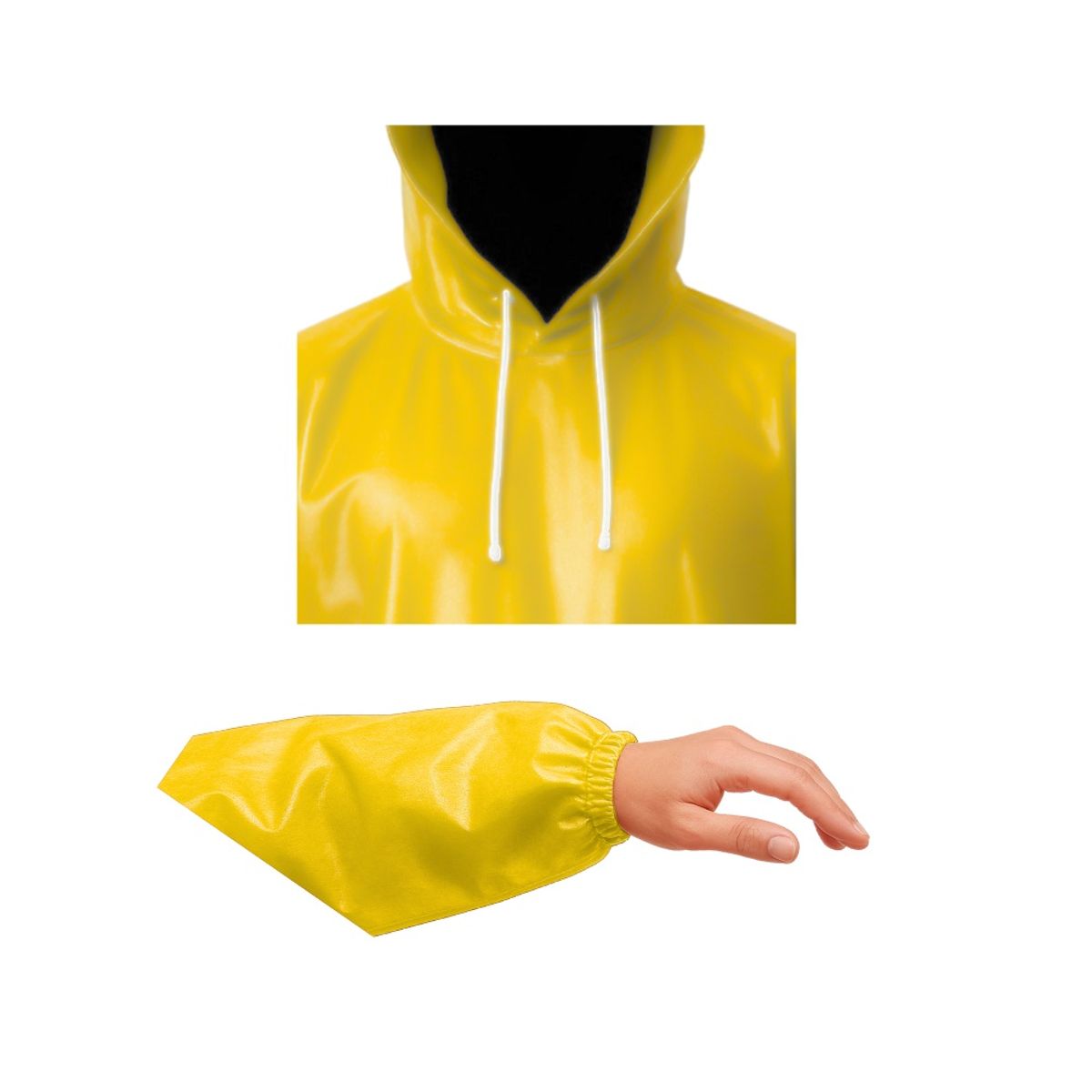 GENERICO - Poncho Impermeable Grueso Cerrado de Mangas Elasticas con Capucha Ajustable Amarillo