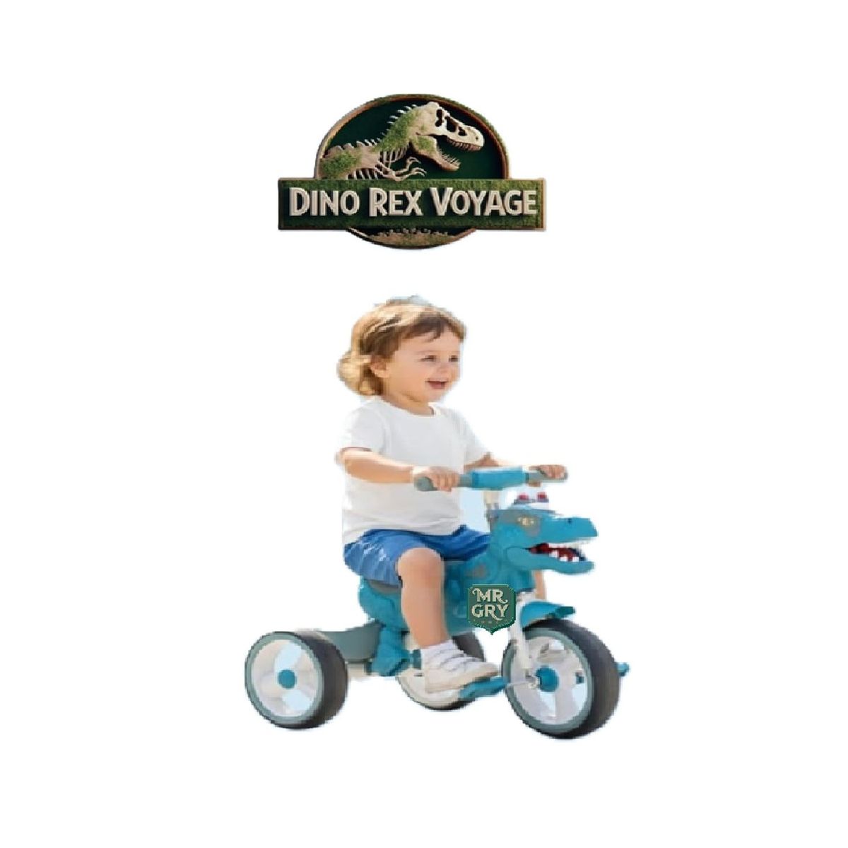 VOYAGE - Triciclo Dino Rex Voyage Musical y Luces Azul