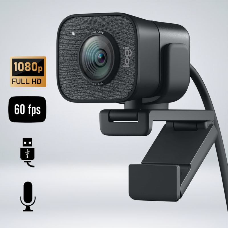 WEBCAM LOGITECH STREAMCAM PLUS FULL HD 1080p A 60 FPS LENTE CRISTAL 2 ...