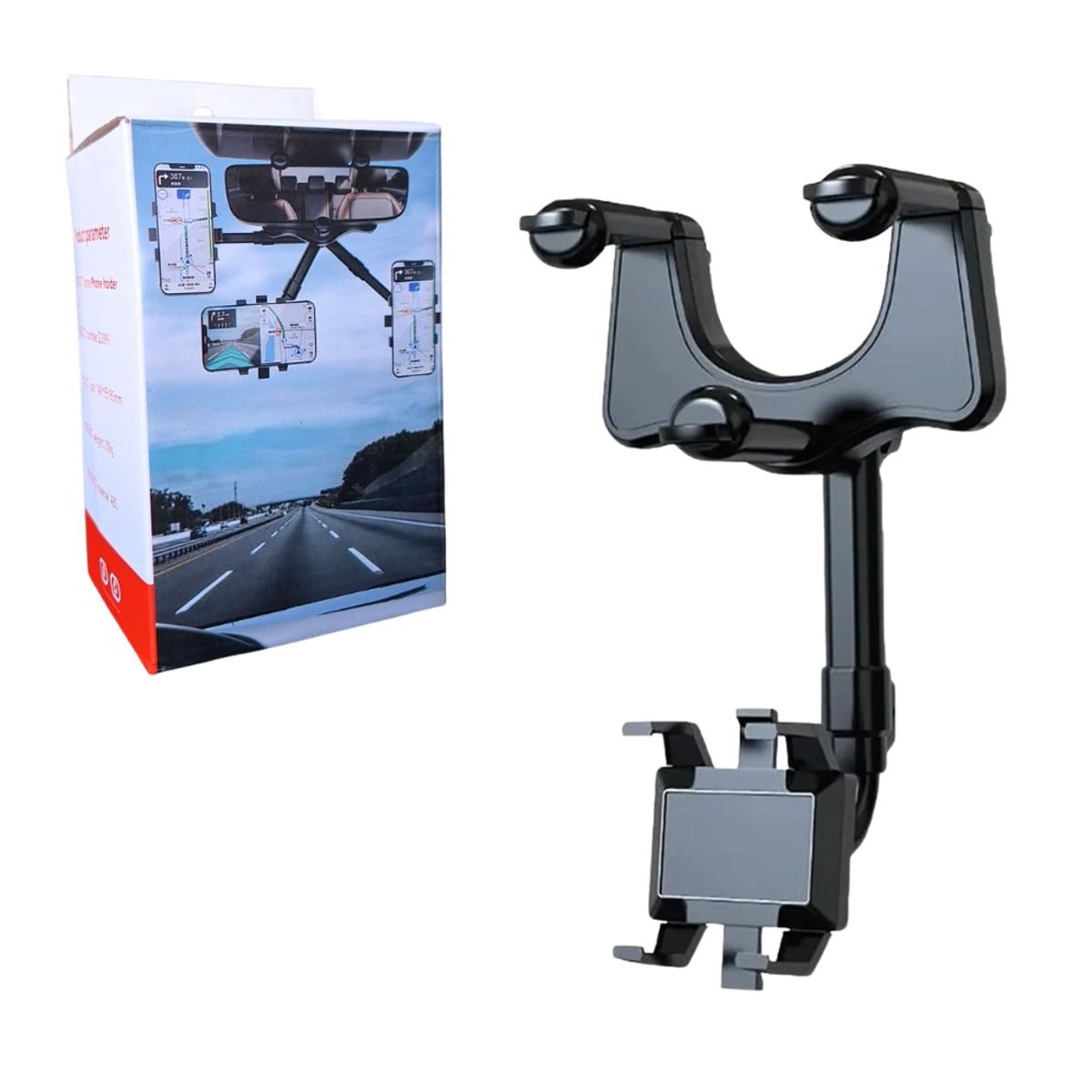 GENERICO - Soporte de Celular Para Retrovisor de Auto con Rotacion 360° ZJ099