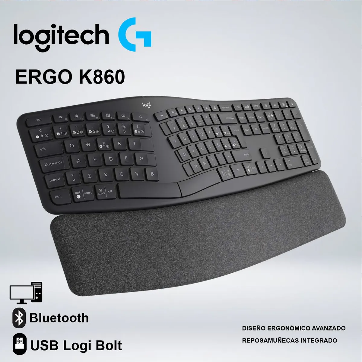 LOGITECH - TECLADO LOGITECH ERGO K860 WIRELESS USB BLUETOOTH SP