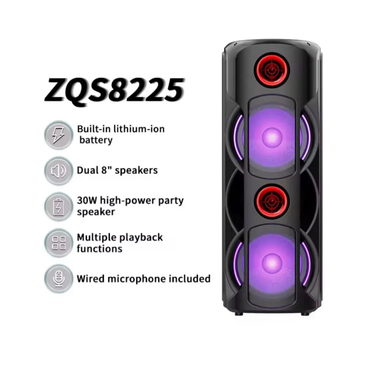 GENERICO - Parlante con Microfono Altavoz Bocina Bluetooth Fiesta Karaoke Inalámbrico