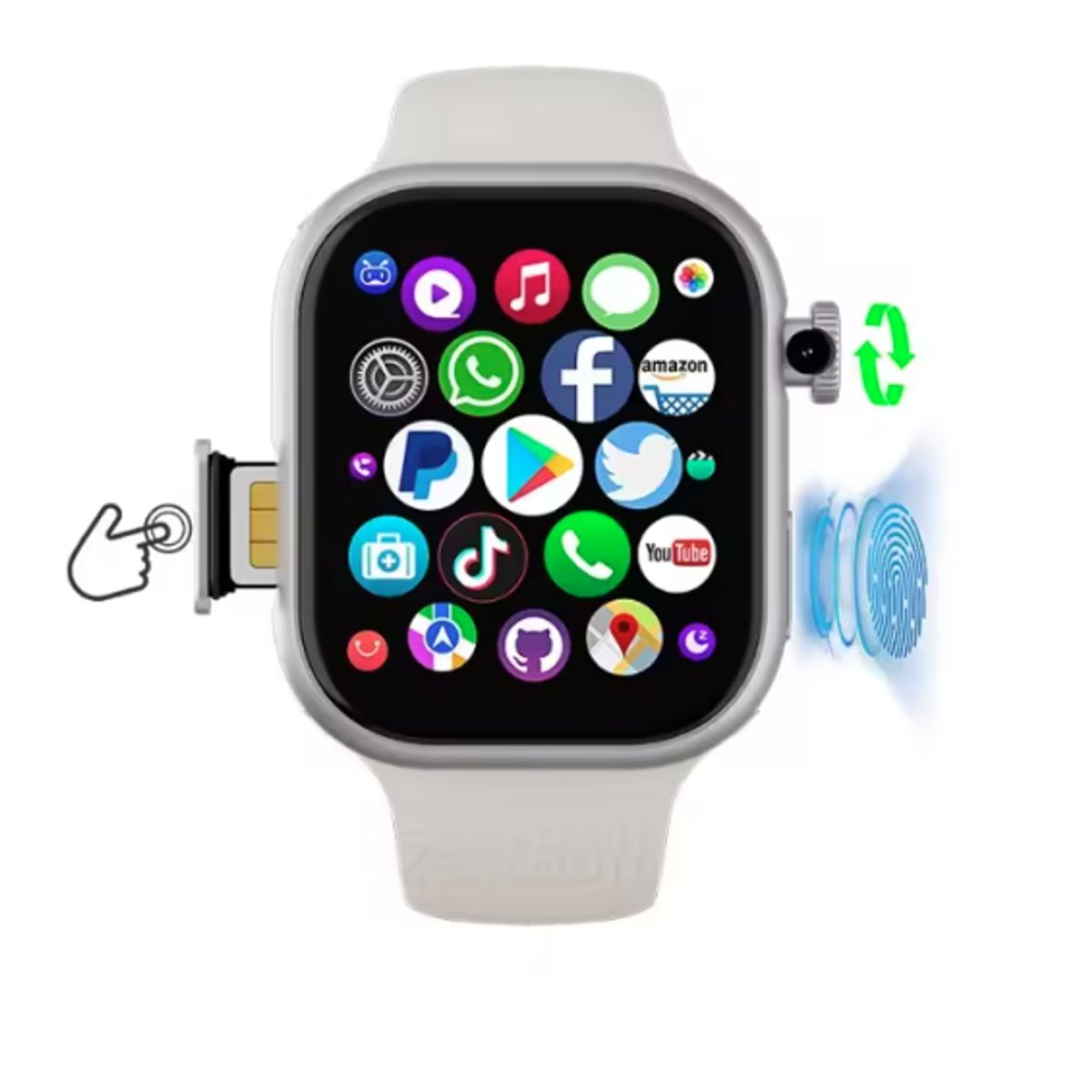 GENERICO - SmartWatch VP19 Pro Plus 32GB + 512GB Chip 4G Android Wifi Huella Titanium