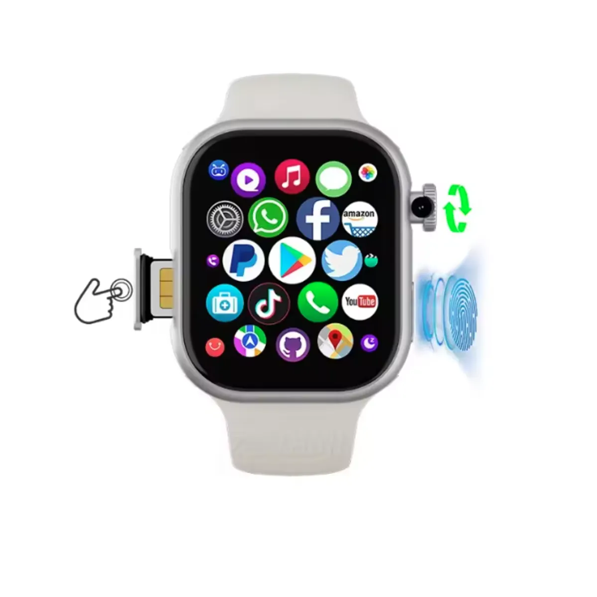 GENERICO - SmartWatch VP19 Pro Plus 32GB + 512GB Chip 4G Android Wifi Huella Titanium