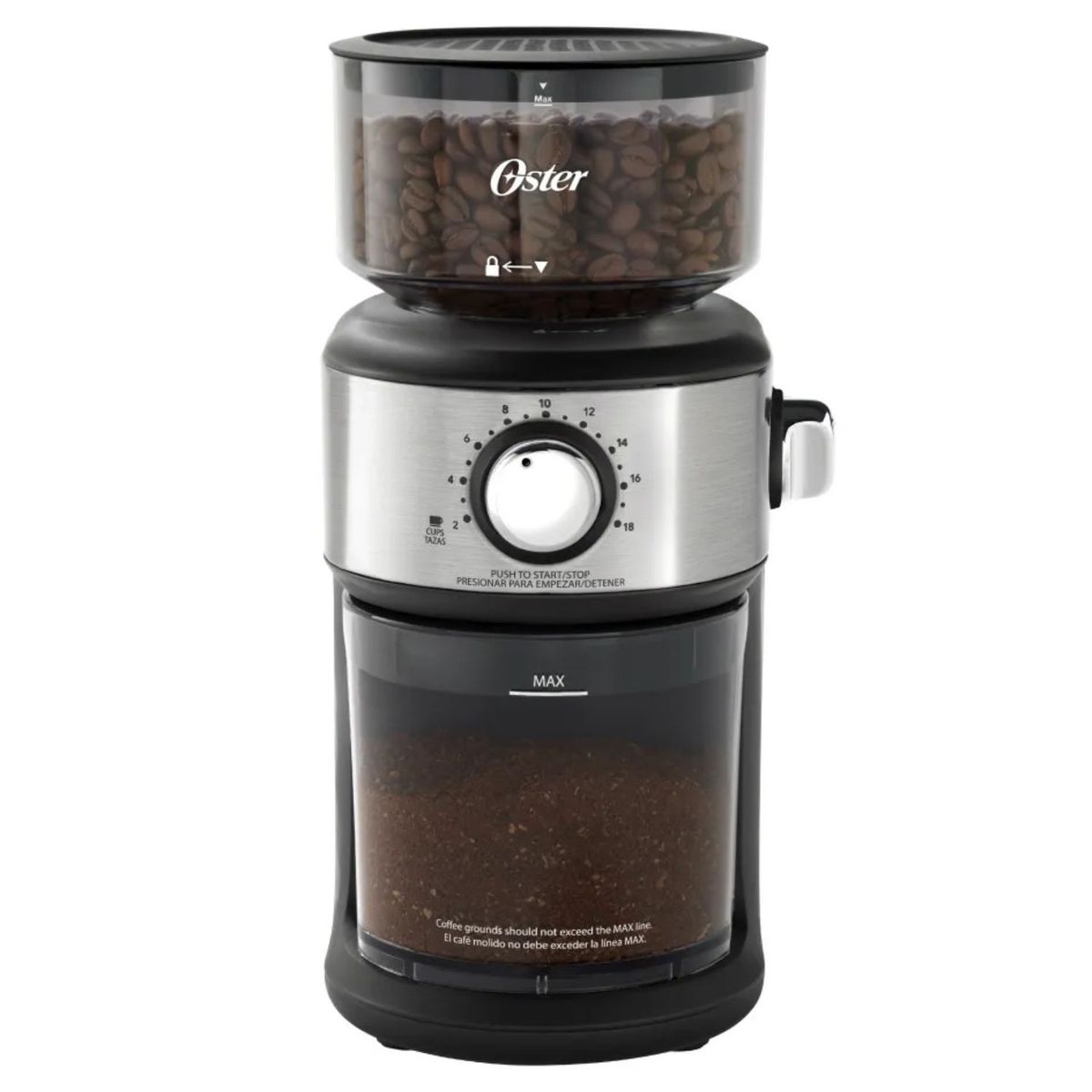 OSTER - Molinillo de Cafe Oster  BVSTBMH24 de Muelas con 18 Configuraciones de Molienda