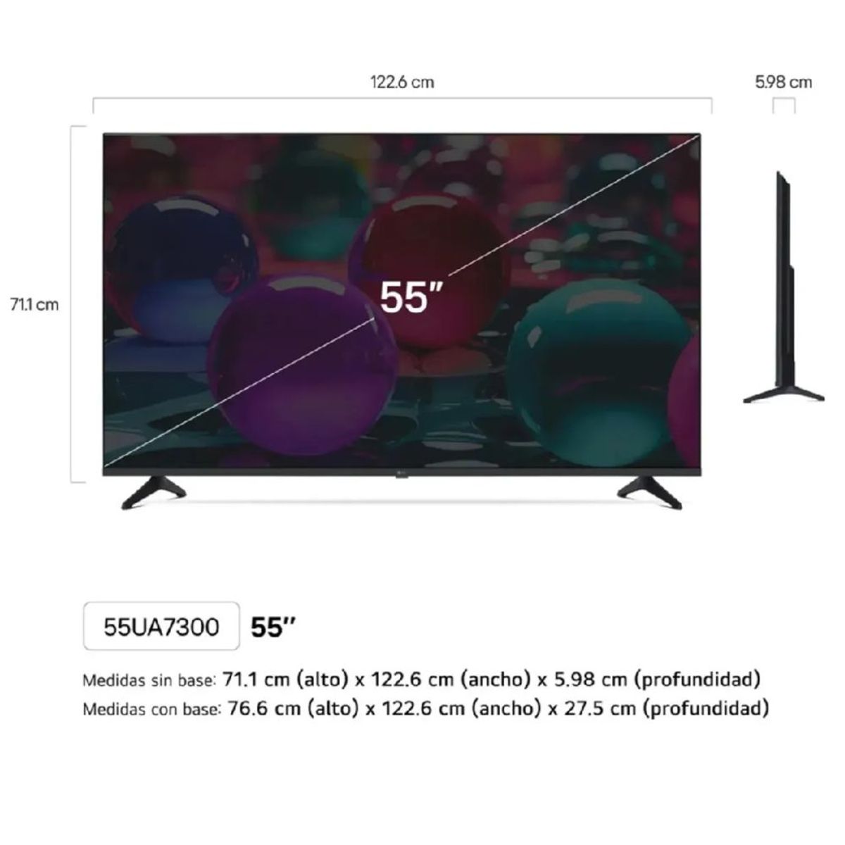 LG - Televisor 55'' Ultra HD 4K AI ThinQ 55UA7300PSB 2025 + MAGIC + ANT