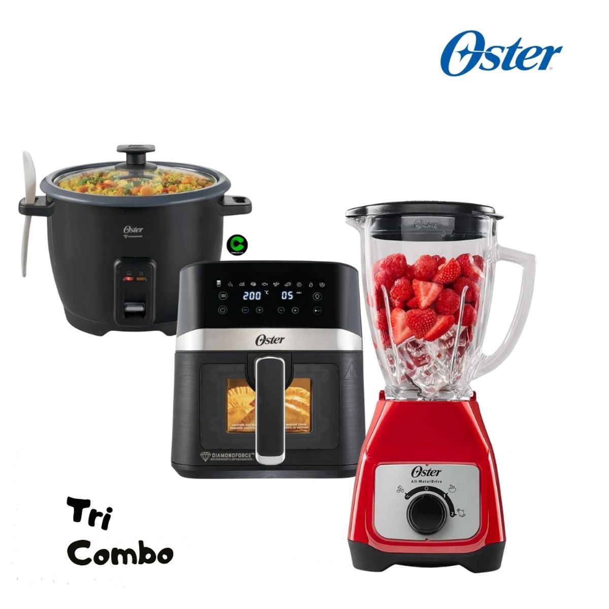 OSTER - TriPack Oster Licuadora 1.5 L - Freidora y Olla Arrocera