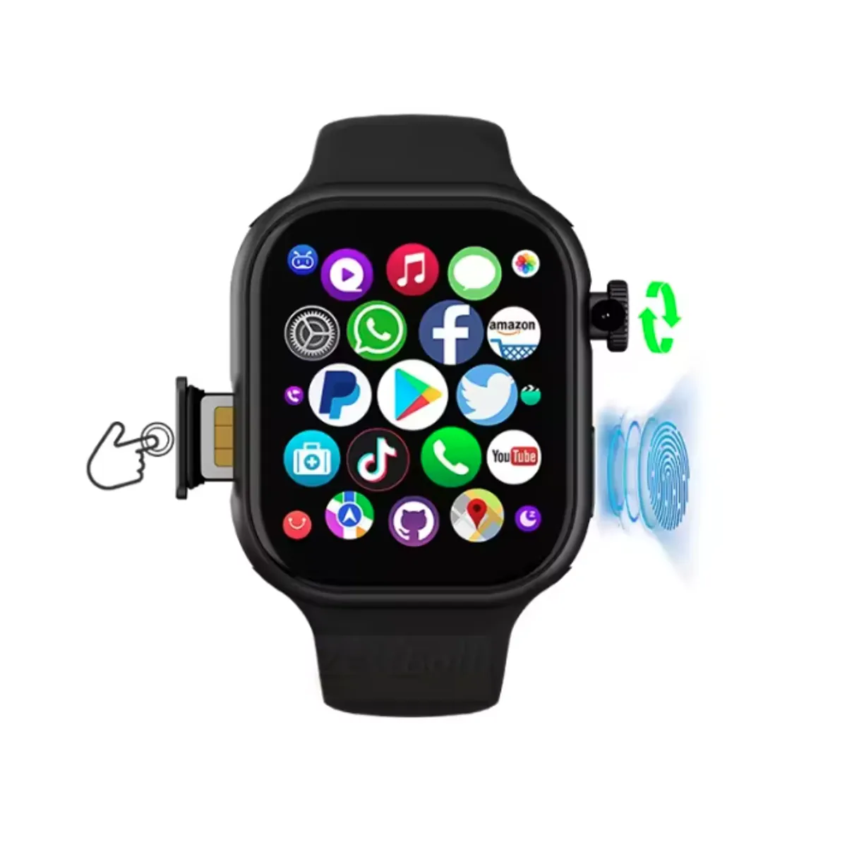 GENERICO - SmartWatch VP 19 Pro Plus 32GB + 512GB Chip 4G Android Huella Color Negro
