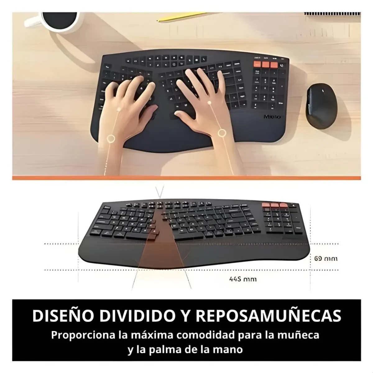 MEETION - Combo Teclado con Mouse Ergonómicos MEETION Director B2