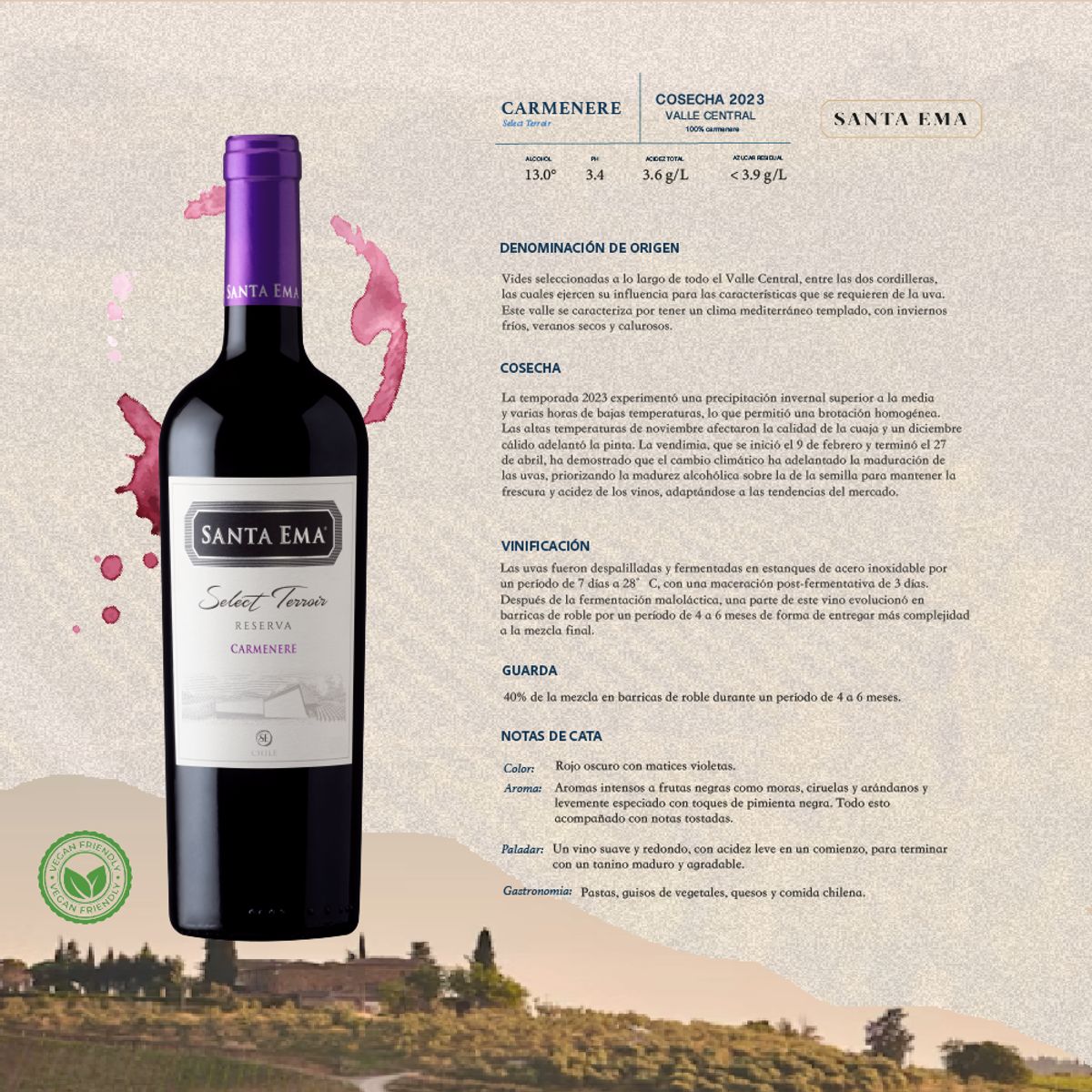 SANTA EMA - Vino Carmenere Select Terroir - Reserva Especial