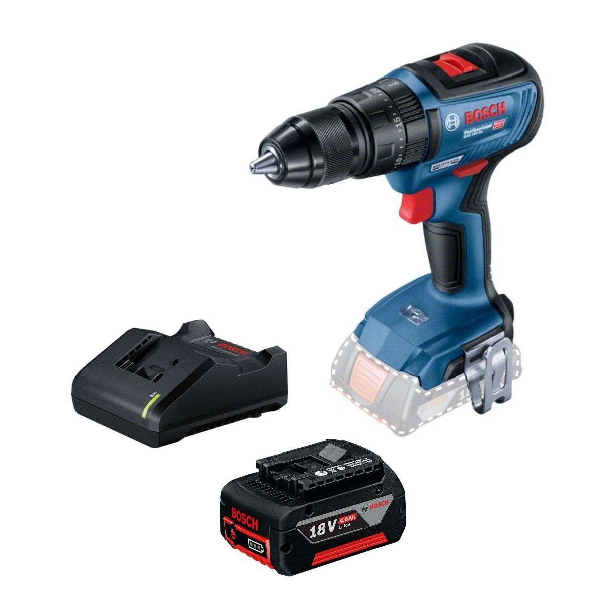BOSCH - Taladro Percutor Bosch GSB 18V-50 + Batería 40Ah + Cargador