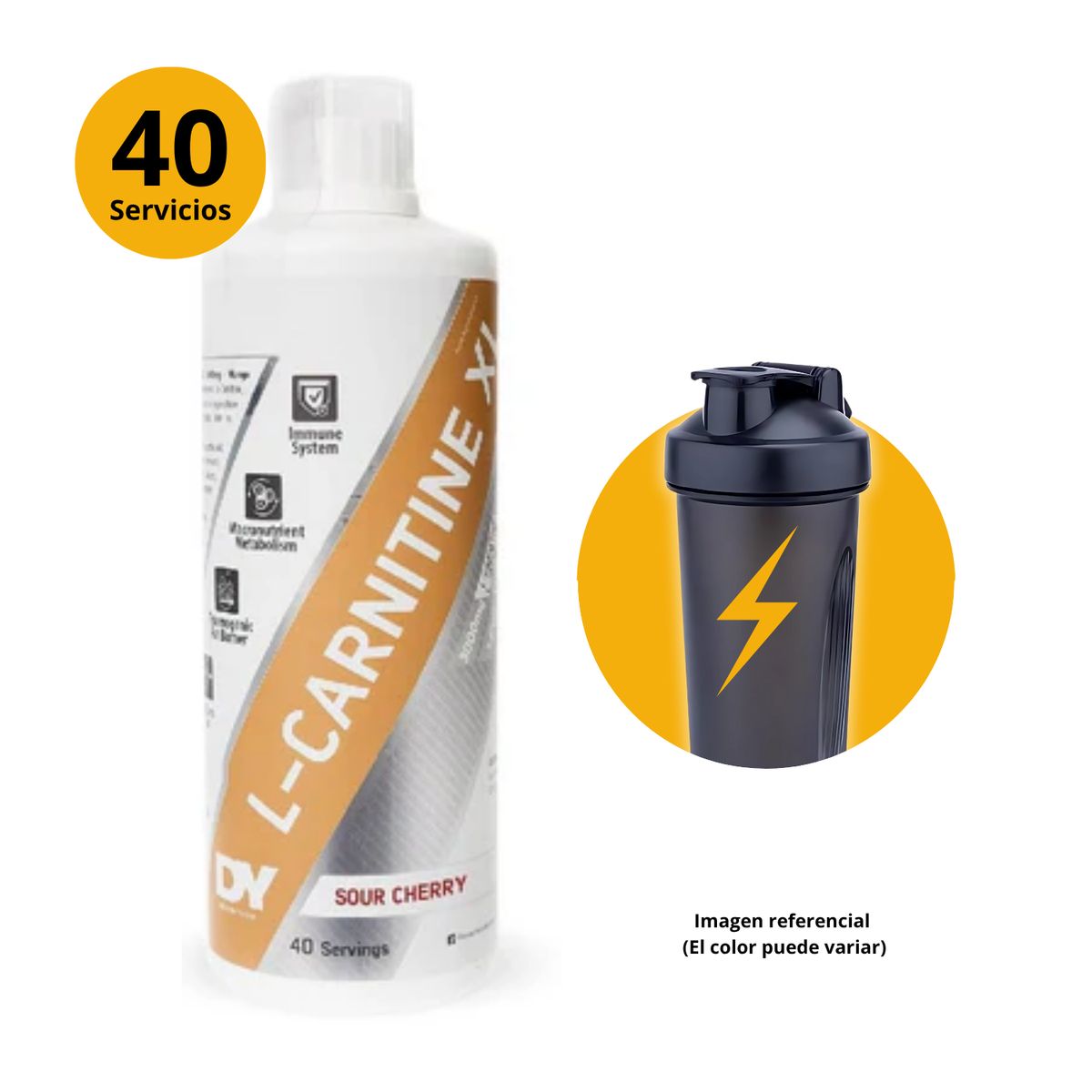 DORIAN YATES - L- CARNITINE XL SOUR CHERRY 40 SERVICIOS + SHAKER