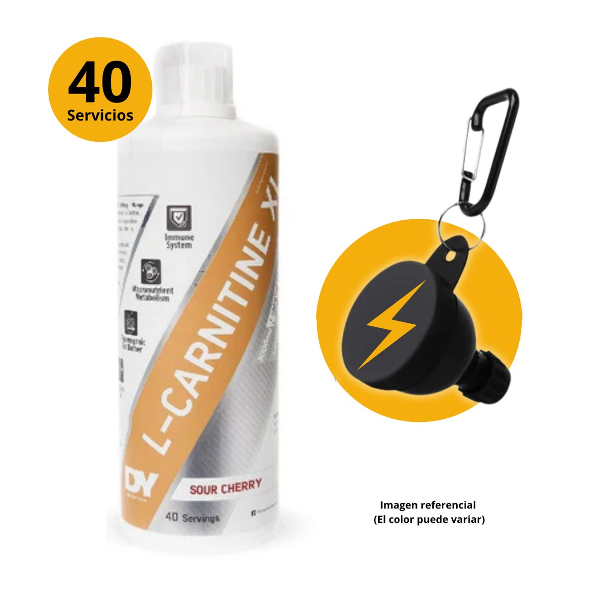DORIAN YATES - L- CARNITINE XL  SOUR CHERRY 40 SERVICIOS + PORTASUPLEMENTOS