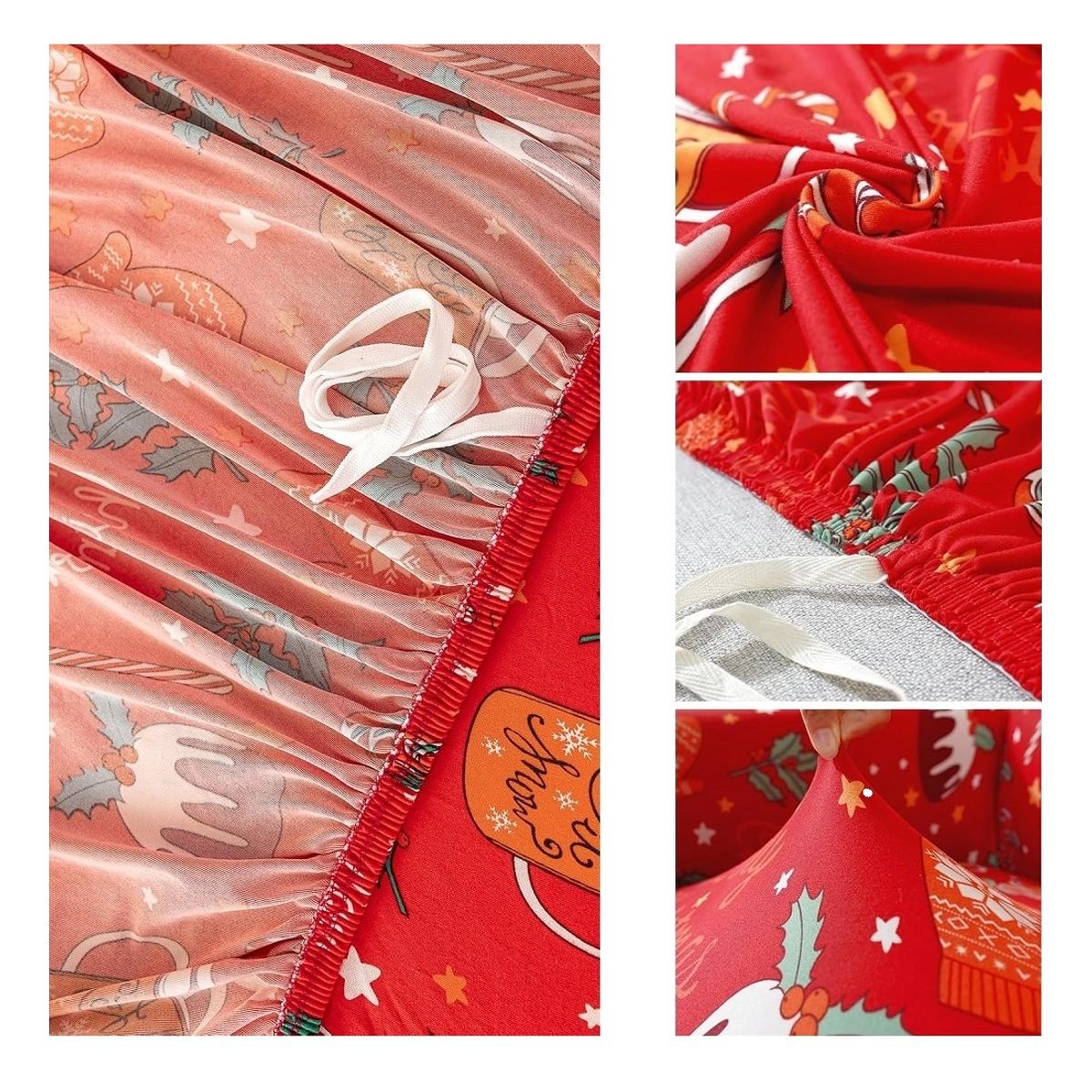 GENERICO - Fundas para sofa cobertores de muebles set 3-2-1 Pzs navideños