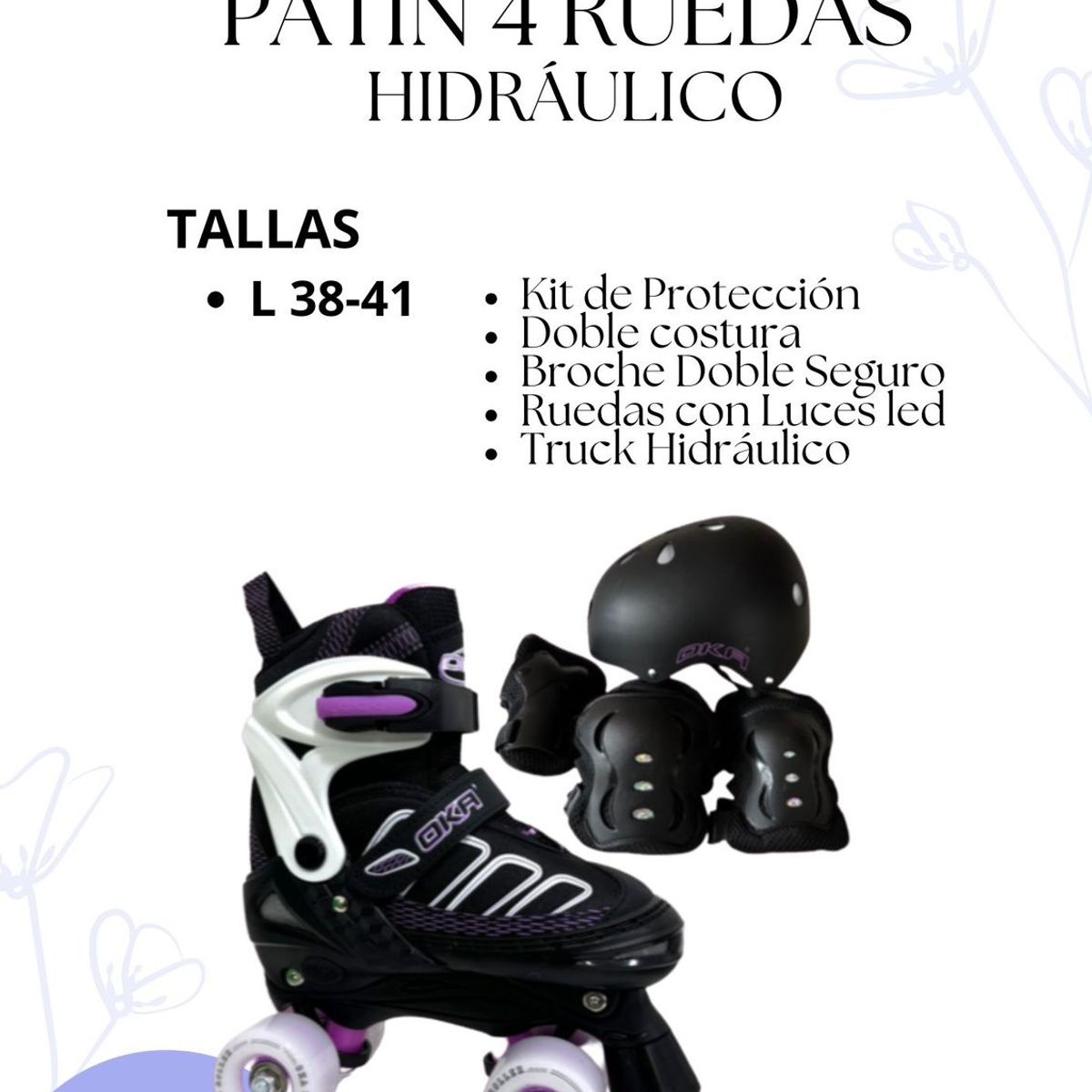 OKA - PATIN 4 RUEDAS HIDRAULICO BLANCO TALLA L 38 - 41