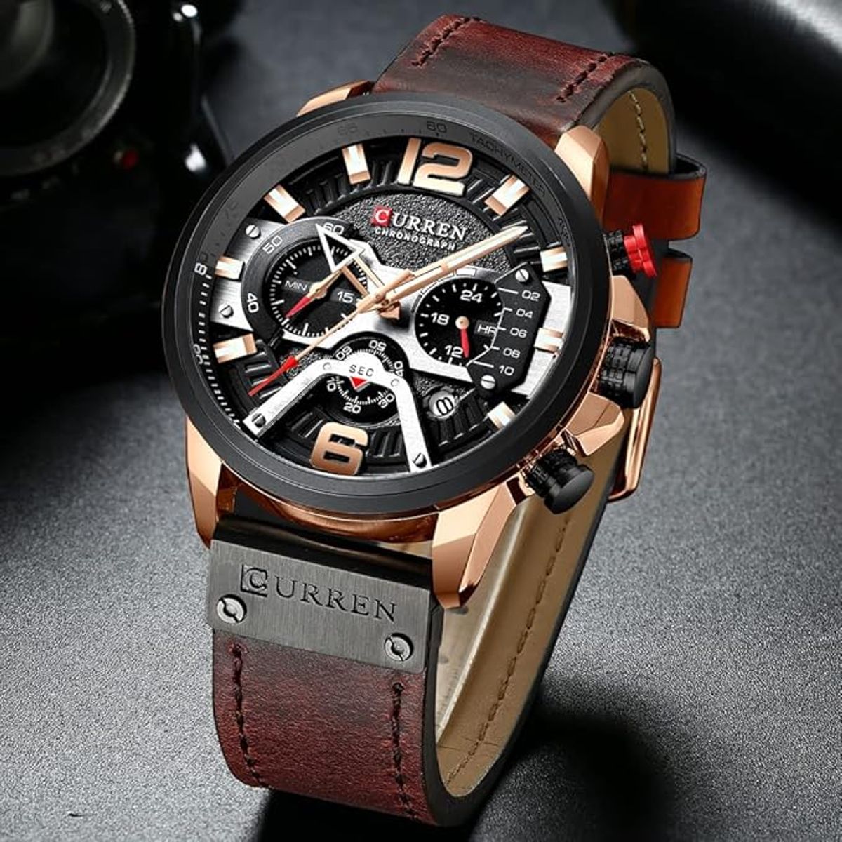 CURREN - RELOJ CURREN ORIGINAL - CASUAL COLOR MARRON OSCURO 8329 - CUR-141