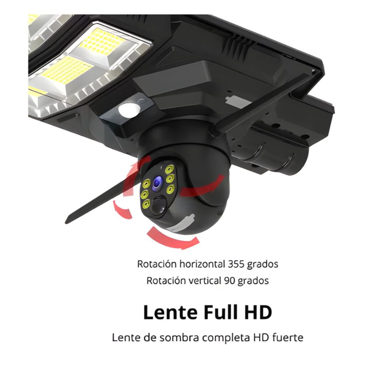GENERICO - Reflector Luz Solar 450W con Cámara Solar Wifi 3MP 360° SEISA IPC-XA01
