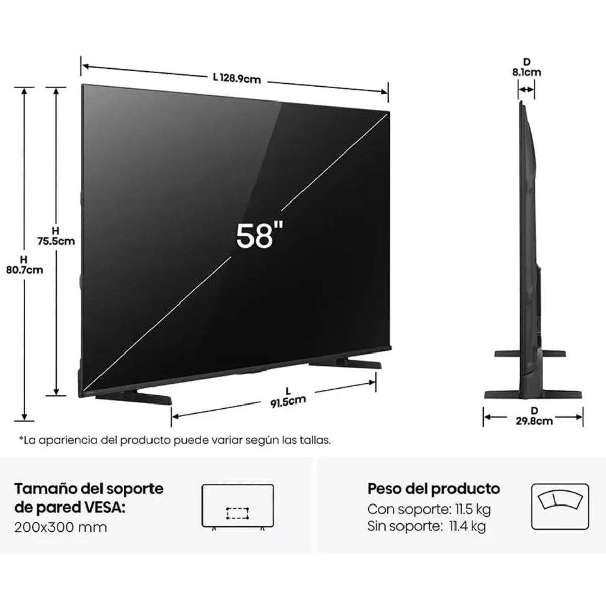 HISENSE - Televisor 58'' HISENSE UHD 4K QLED 58Q6QV 2025
