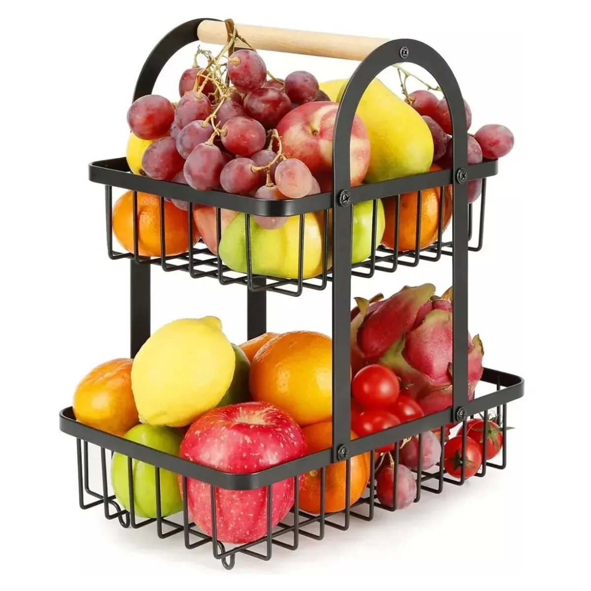 INSPIRA MARKET - Organizador para Frutas y Verduras Frutero Cesta 2 Niveles