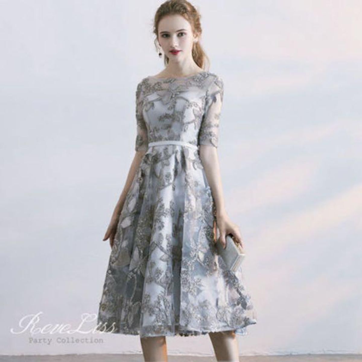 GENERICO - Vestido midi bordado - Vestido Sofia