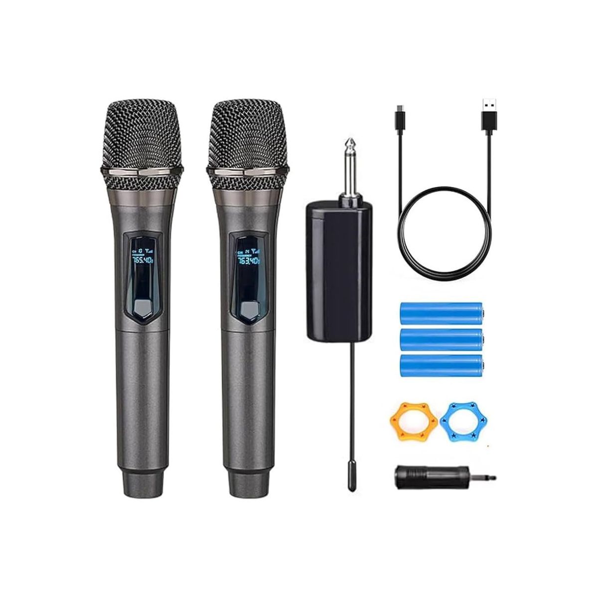 GENERICO - Pack  Micrófonos De Dos Unidades Con Pantalla Led