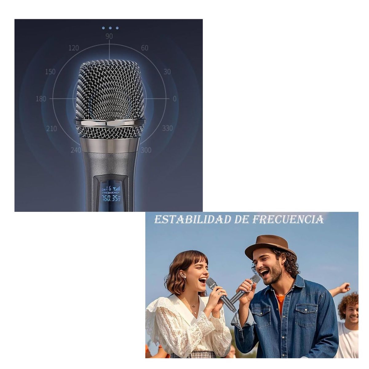 GENERICO - Pack  Micrófonos De Dos Unidades Con Pantalla Led