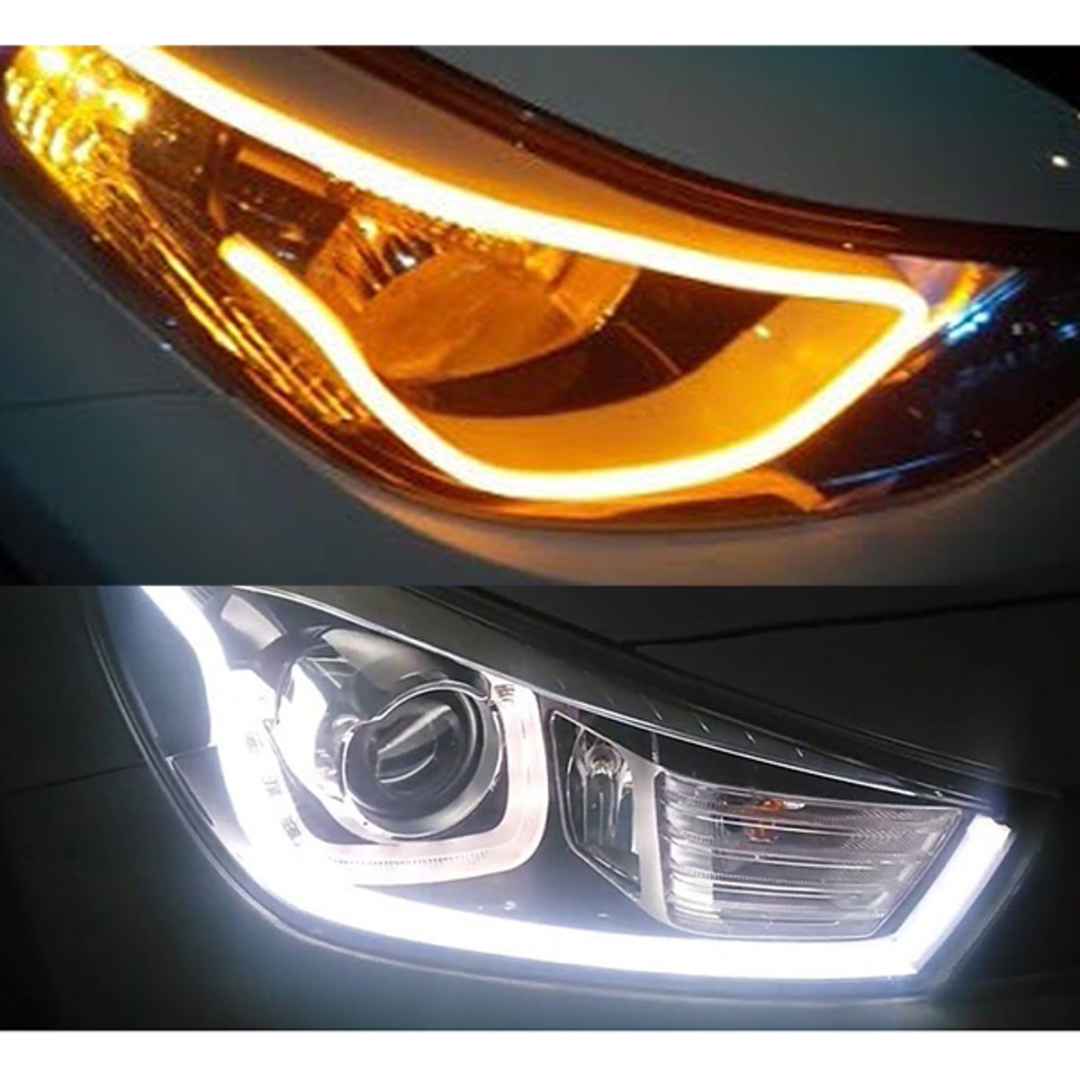JET - 2X Tira LED Flexible 60cm DRL + Intermitente Ámbar Para Auto Moto