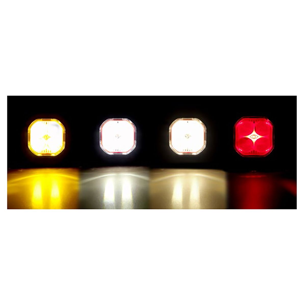 GENERICO - Par Faro Explorador Dual 4 Led Lupa Cuadrado Ojo Diablo Auxiliar Carro Moto Universal