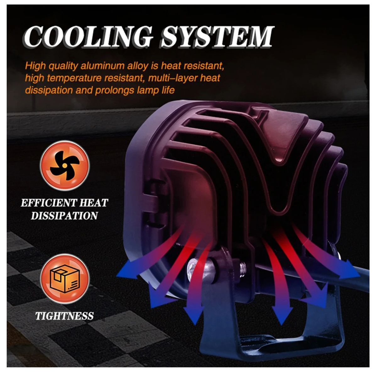 GENERICO - Par Faro Explorador Dual 4 Led Lupa Cuadrado Ojo Diablo Auxiliar Carro Moto Universal