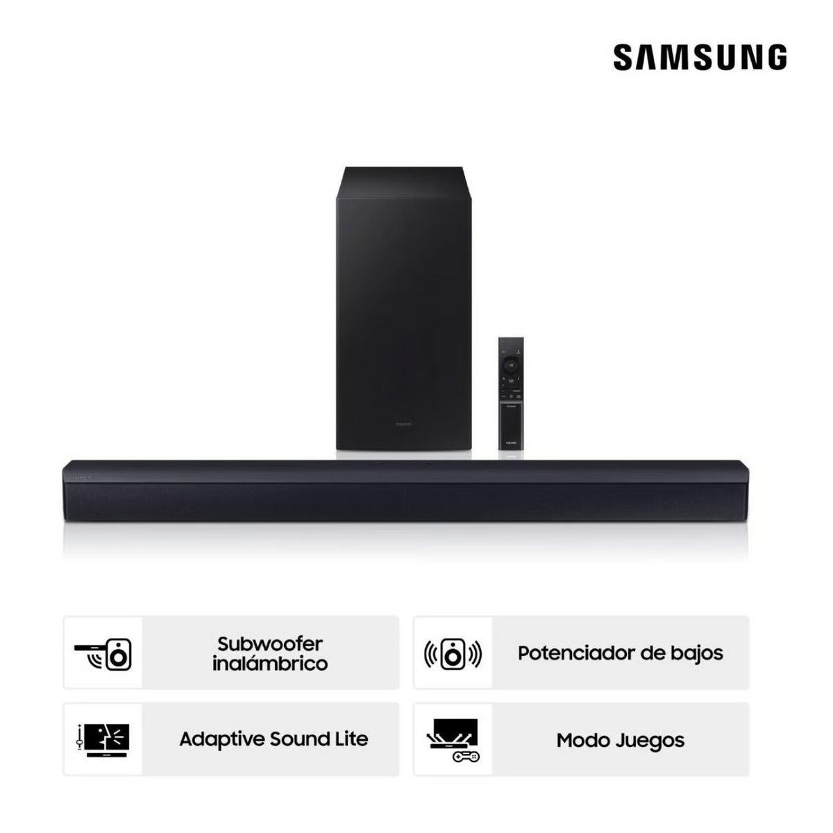 SAMSUNG - Soundbar Samsung Bluetooth 2.1 CH HW-B450 2025