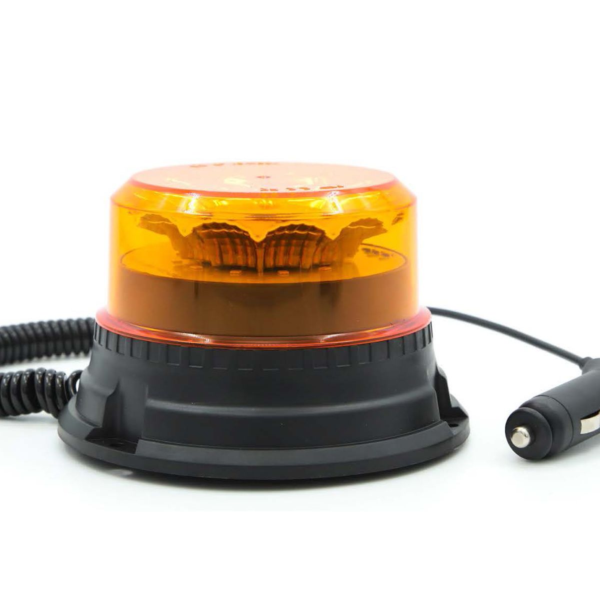 JET - Baliza LED de Advertencia 12V Ámbar IP65 con 12 Chips Led y Rotación de 360 Grados