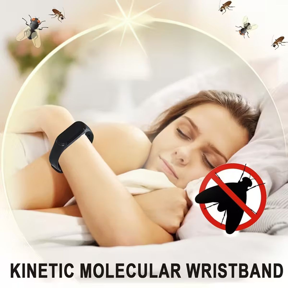 GENERICO - Pulsera Repelente Antimosquitos Molecular Cinético con Reloj Multifuncional