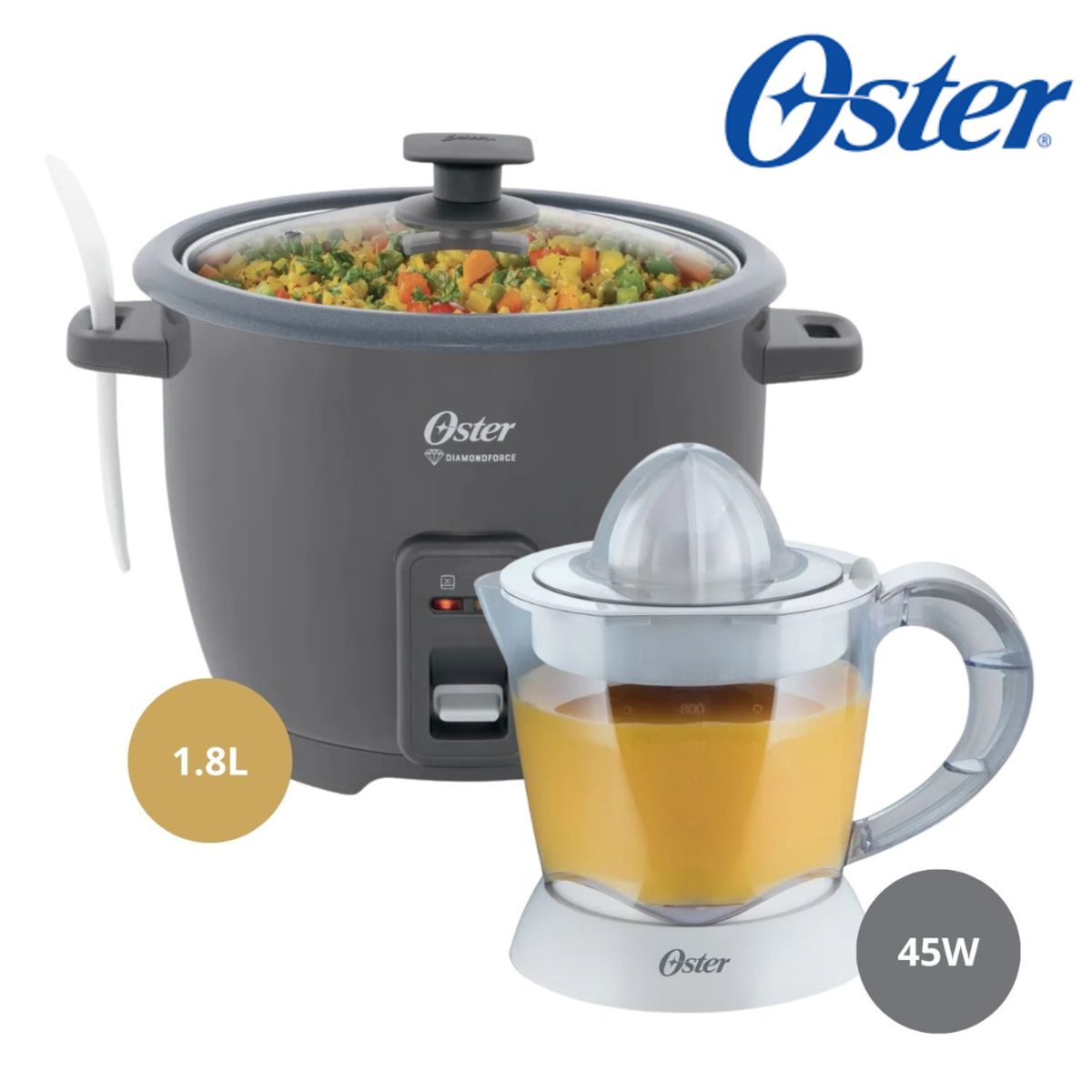 OSTER - Combo Oster Olla Arrocera 18L + Exprimidor de Naranja