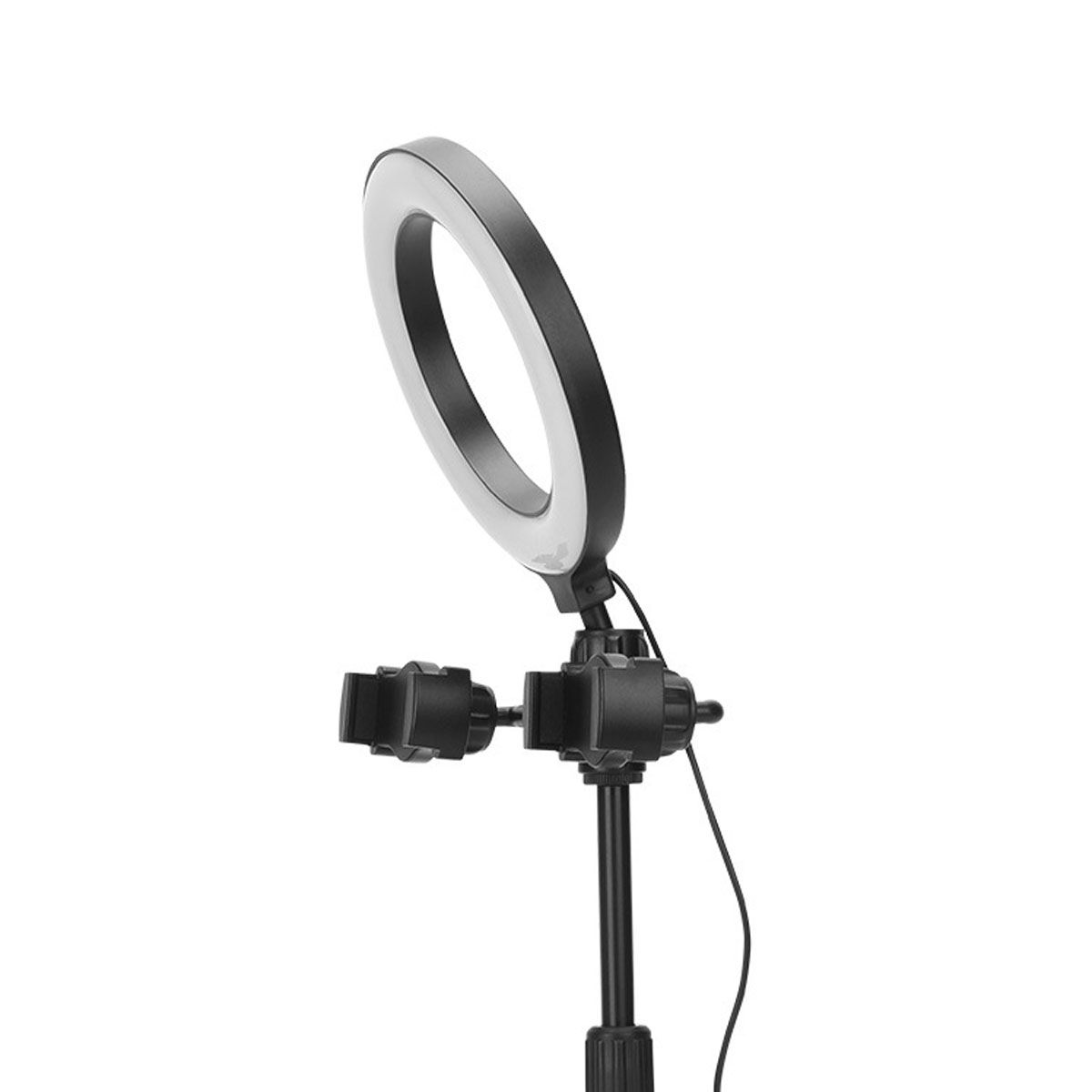 GENERICO - Aro de Luz 16 cm Ring Light con Doble Soporte para Celulares Ideal para Streaming y TikTok