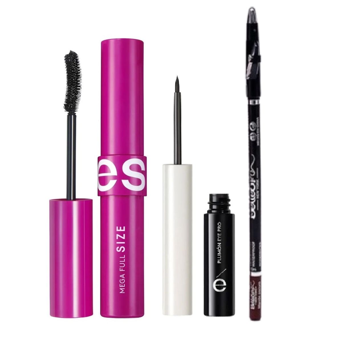 ESIKA - SET MASCARA PESTAÑAS MEGA FULL + DELINEADOR NEGRO + LAPIZ DE CEJAS