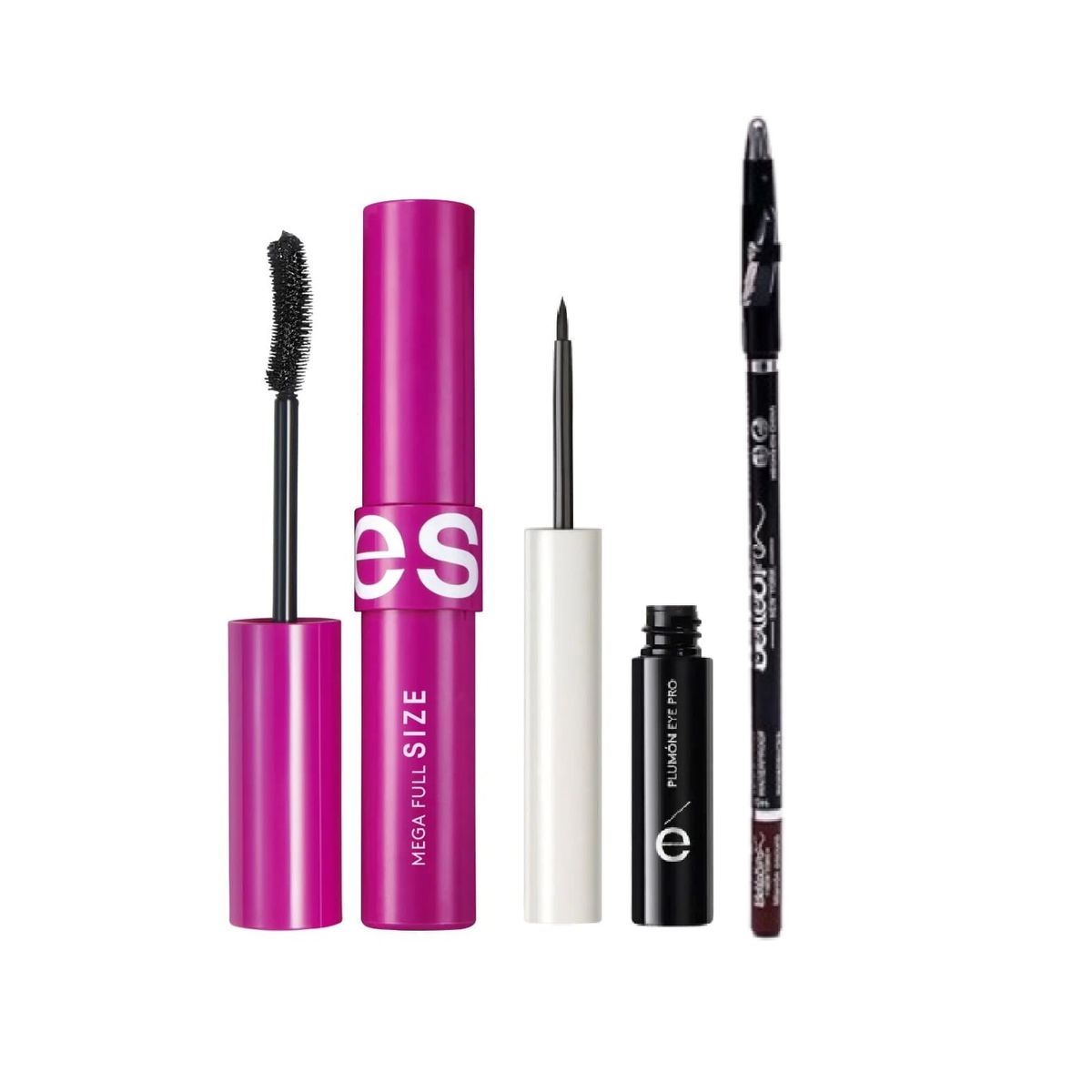 ESIKA - SET MASCARA PESTAÑAS MEGA FULL + DELINEADOR NEGRO + LAPIZ DE CEJAS