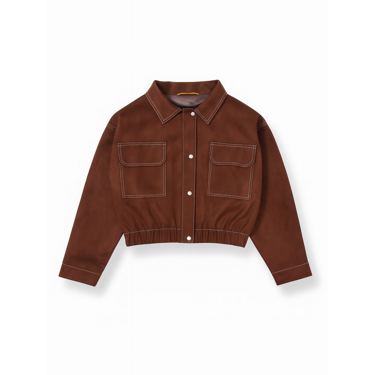 GENERICO - Casaca Mujer Bomber Casual Suede - Marrón Chocolate