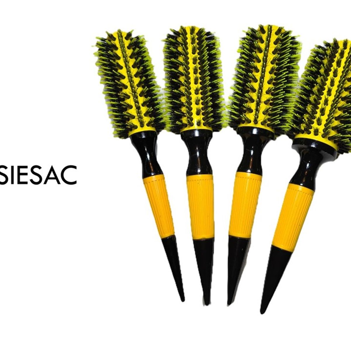 GENERICO - PACK X 4 CEPILLOS TERMICOS IONIC PROFESIONALES CERDAS MIXTAS AMARILLO