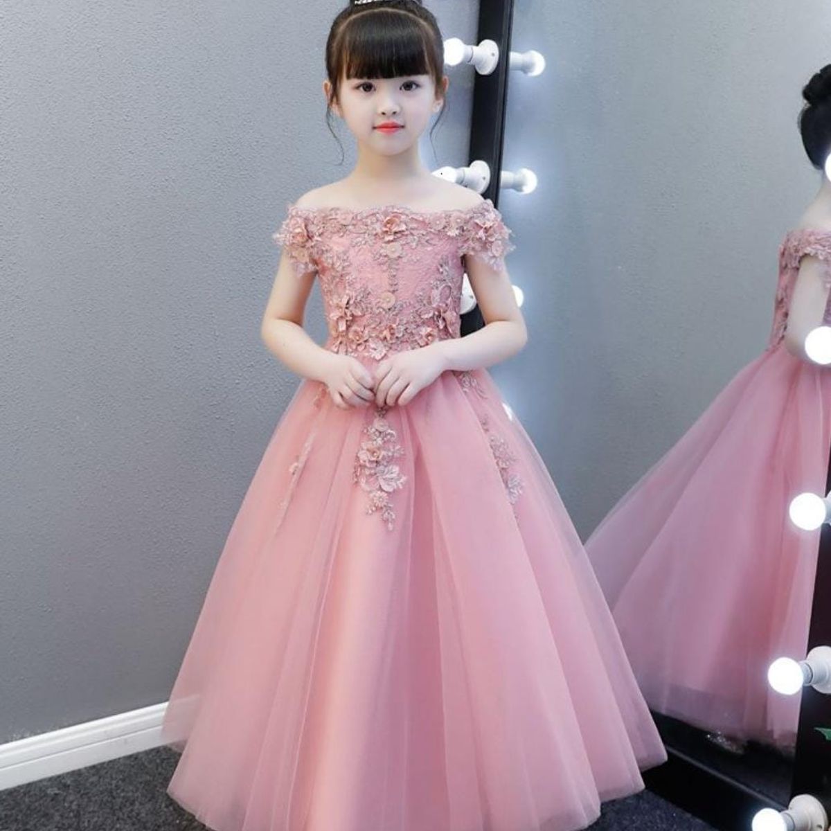 GENERICO - Vestido Niña Princesa Palo Rosa Talla 14